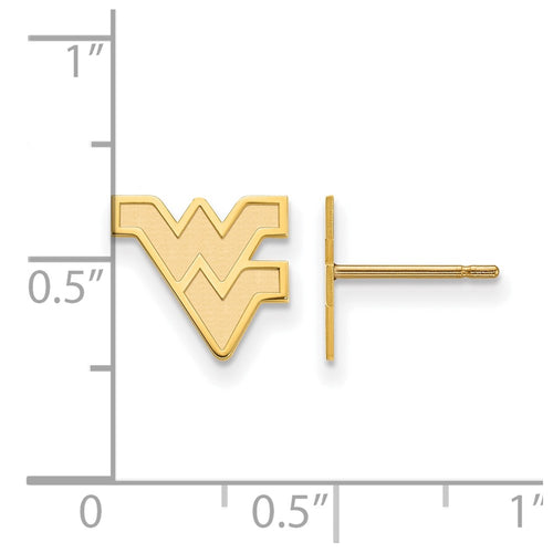 10k Gold LogoArt West Virginia University W-V Extra Small Post Earrings