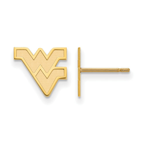 10k Gold LogoArt West Virginia University W-V Extra Small Post Earrings