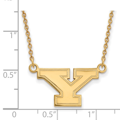 10k Gold LogoArt Youngstown State University Letter Y Small Pendant 18 inch Necklace