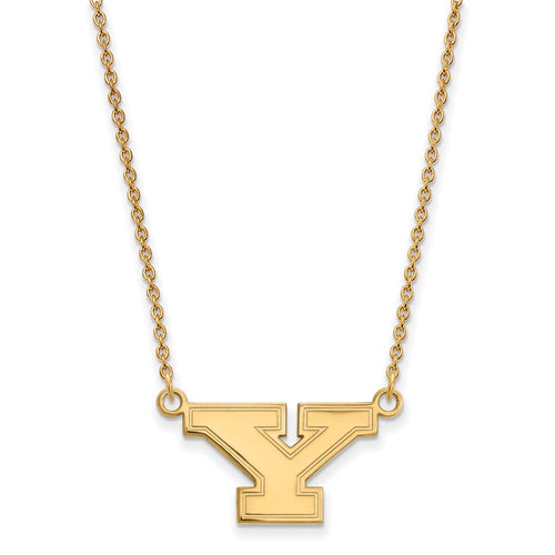 10k Gold LogoArt Youngstown State University Letter Y Small Pendant 18 inch Necklace