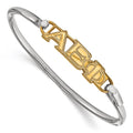 Sterling Silver w/GP LogoArt Alpha Epsilon Phi Large Hook and Clasp Bangle