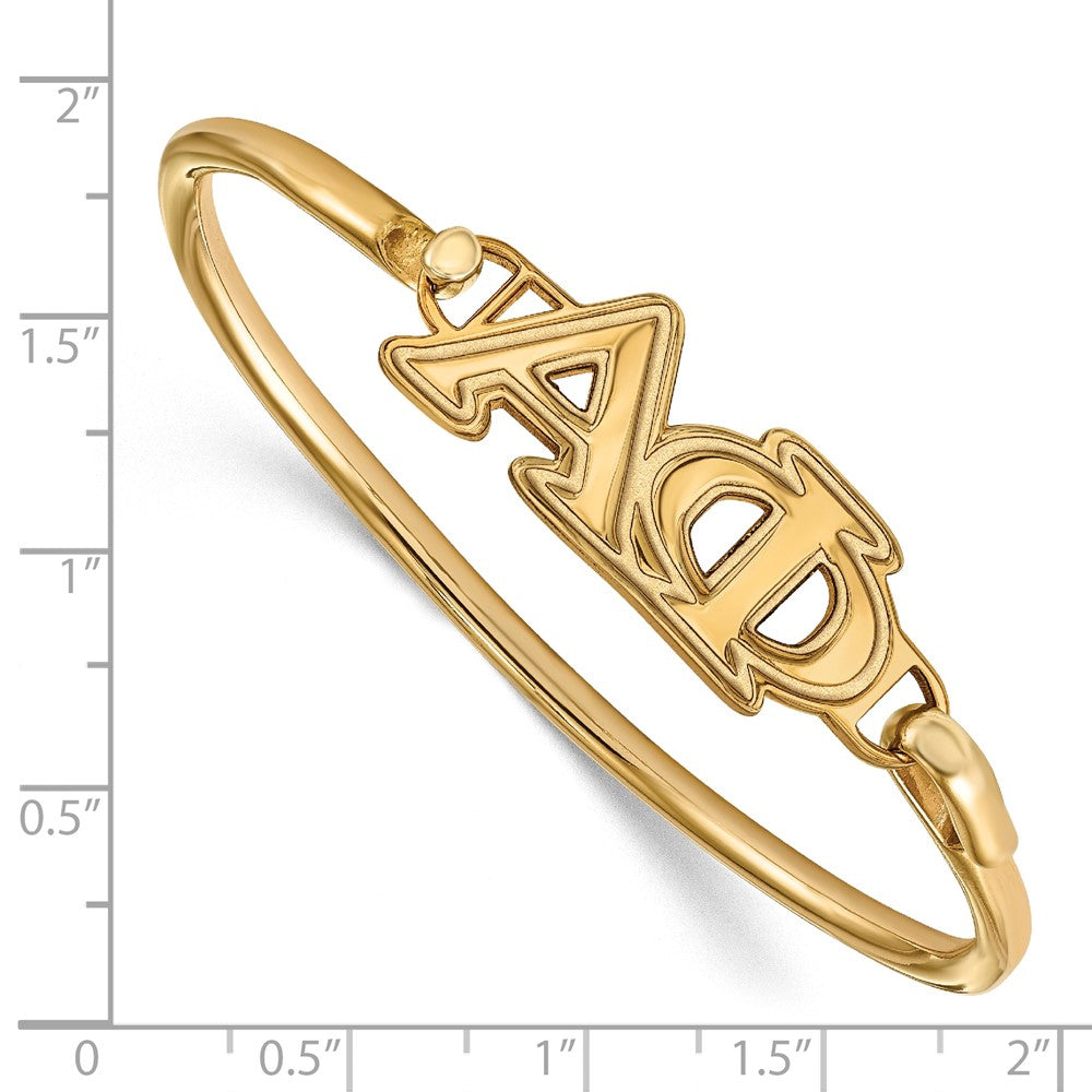 Sterling Silver w/GP LogoArt Alpha Phi Small Hook and Clasp Bangle