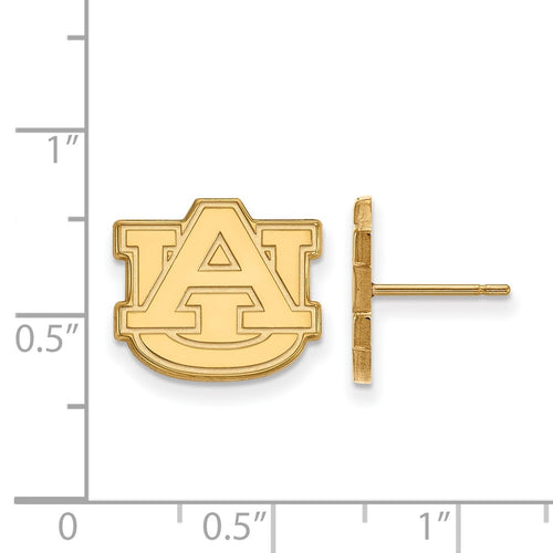 10k Gold LogoArt Auburn University A-U Small Post Earrings