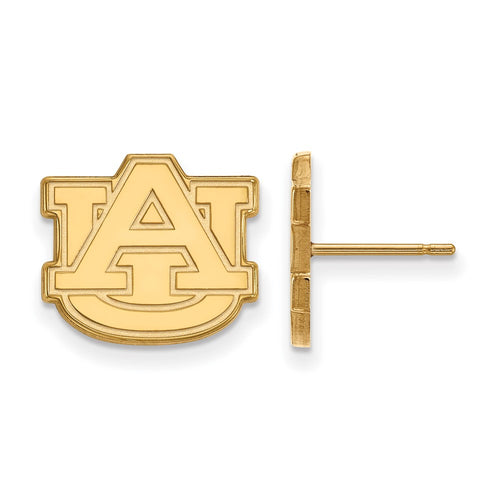 10k Gold LogoArt Auburn University A-U Small Post Earrings