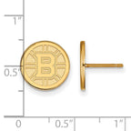 10k Gold NHL LogoArt Boston Bruins Small Post Earrings