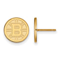Sterling Silver Gold-plated NHL LogoArt Boston Bruins Small Post Earrings
