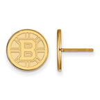 14k Gold NHL LogoArt Boston Bruins Small Post Earrings