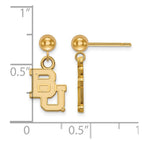 14k Gold LogoArt Baylor University Bears Dangle Ball Post Earrings