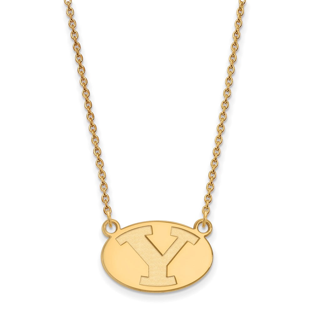10k Gold LogoArt Brigham Young University Letter Y Small Pendant 18 inch Necklace