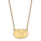 10k Gold LogoArt Brigham Young University Letter Y Small Pendant 18 inch Necklace