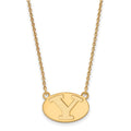 Sterling Silver Gold-plated LogoArt Brigham Young University Letter Y Small Pendant 18 inch Necklace