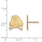 14k Gold LogoArt East Carolina University Pirate Small Post Earrings