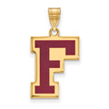 Sterling Silver Gold-plated LogoArt Fordham University Letter F Large Enameled Pendant