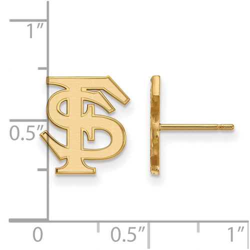 10k Gold LogoArt Florida State University F-S Small Post Earrings