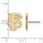 Sterling Silver Gold-plated LogoArt Florida State University F-S Small Post Earrings