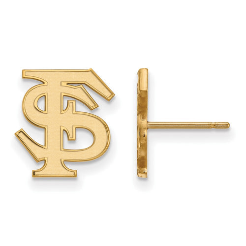 10k Gold LogoArt Florida State University F-S Small Post Earrings