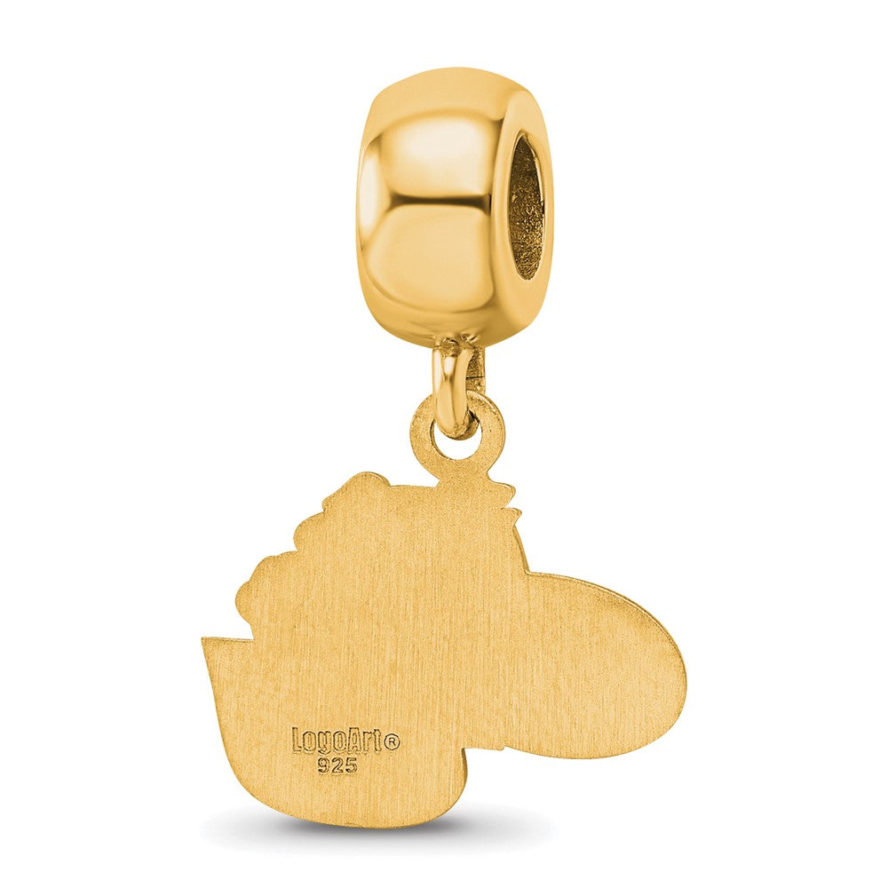 Sterling Silver Gold-plated LogoArt Gonzaga University G-U Bulldog Small Dangle Bead Charm