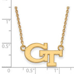 14k Gold LogoArt Georgia Institute of Technology G-T Small Pendant 18 inch Necklace