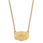 Sterling Silver Gold-plated LogoArt Jacksonville State U. Small Pendant 18 inch Necklace
