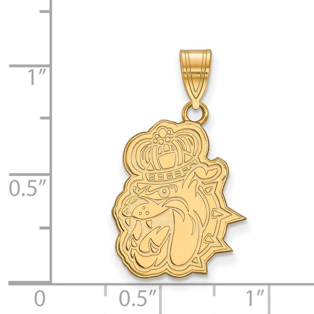 14k Gold LogoArt James Madison University Duke Dog Large Pendant