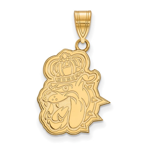 10k Gold LogoArt James Madison University Duke Dog Large Pendant
