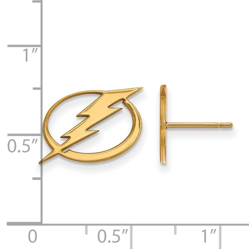 10k Gold NHL LogoArt Tampa Bay Lightning Small Post Earrings