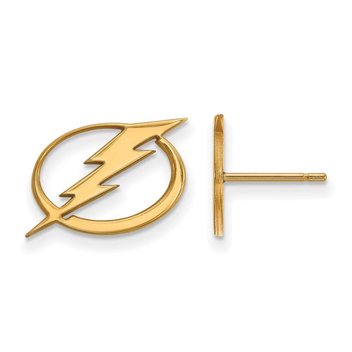 10k Gold NHL LogoArt Tampa Bay Lightning Small Post Earrings