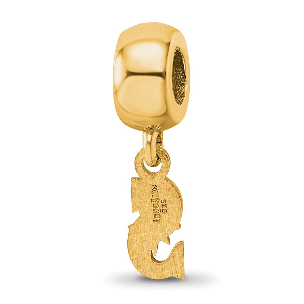 Sterling Silver Gold Plated Major League Baseball LogoArt Seattle Mariners Dangle Bead