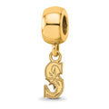 Sterling Silver Gold Plated Major League Baseball LogoArt Seattle Mariners Dangle Bead