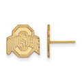 Sterling Silver Gold-plated LogoArt The Ohio State University Small Post Earrings