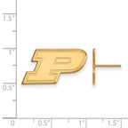 10k Gold LogoArt Purdue University Letter P Small Post Earrings
