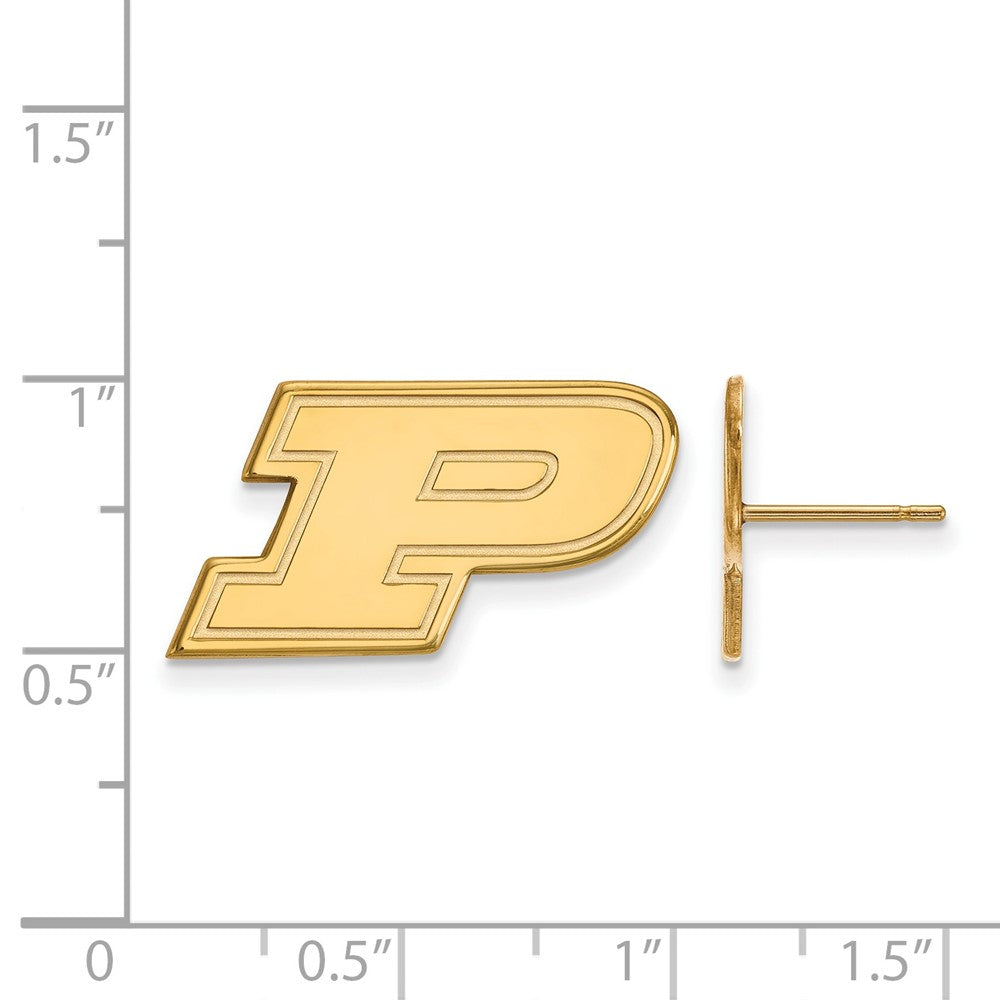 10k Gold LogoArt Purdue University Letter P Small Post Earrings
