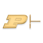 14k Gold LogoArt Purdue University Letter P Small Post Earrings