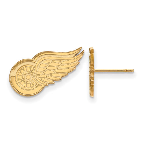 10k Gold NHL LogoArt Detroit Red Wings Small Post Earrings