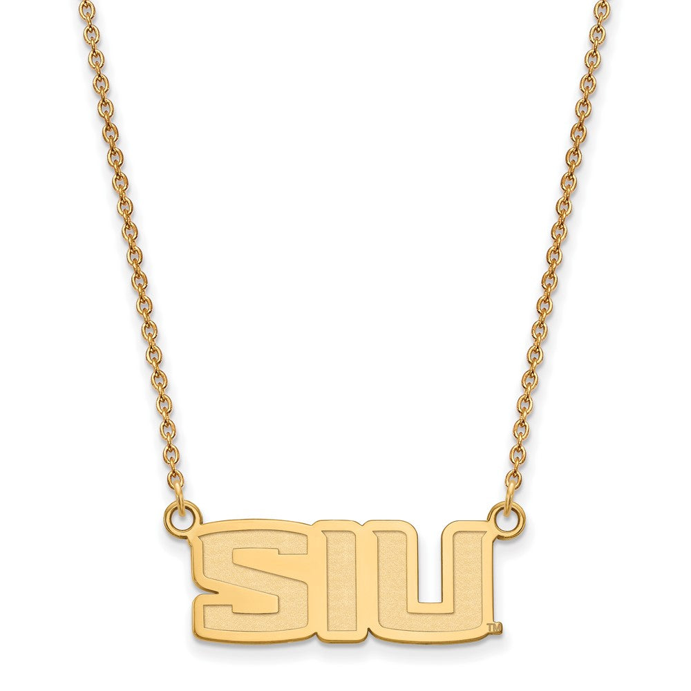 10k Gold LogoArt Southern Illinois University S-I-U Small Pendant 18 inch Necklace