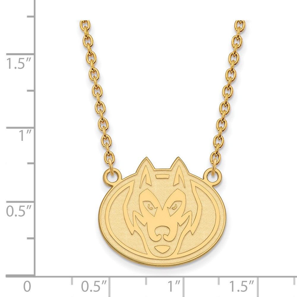 14k Gold LogoArt St. Cloud State University Husky Large Pendant 18 inch Necklace