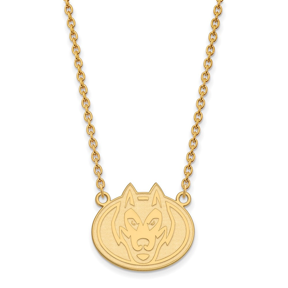 14k Gold LogoArt St. Cloud State University Husky Large Pendant 18 inch Necklace