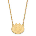 Sterling Silver Gold-plated LogoArt St. Cloud State University Husky Large Pendant 18 inch Necklace