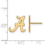 10k Gold LogoArt University of Alabama Letter A Small Post Earrings
