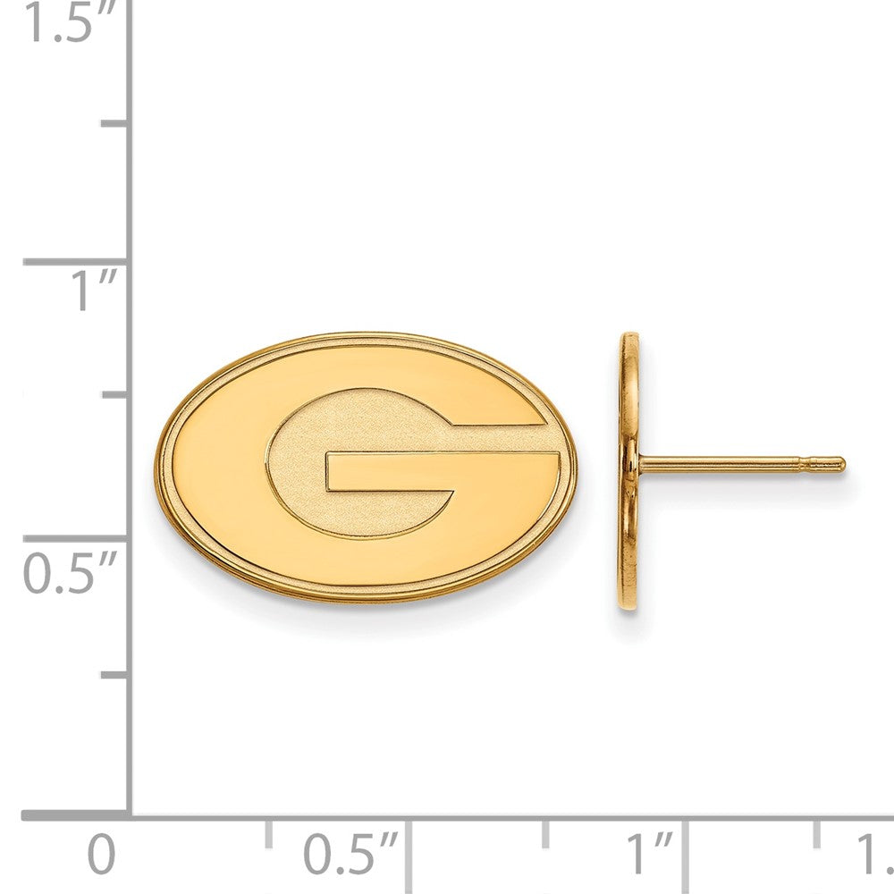 Sterling Silver Gold-plated LogoArt University of Georgia Letter G Small Post Earrings