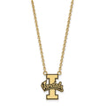 Sterling Silver Gold-plated LogoArt U of Idaho Vandals Large Enameled Pendant 18 inch Necklace