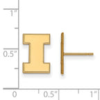 Sterling Silver Gold-plated LogoArt University of Illinois Letter I Small Post Earrings