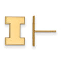 14k Gold LogoArt University of Illinois Letter I Small Post Earrings