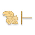 10k Gold LogoArt University of Kansas Jayhawk Small Post Earrings