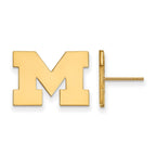 14k Gold LogoArt University of Michigan Letter M Small Post Earrings