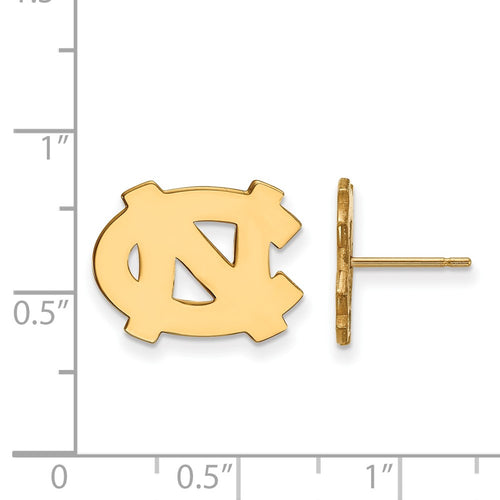 10k Gold LogoArt University of North Carolina N-C Small Post Earrings