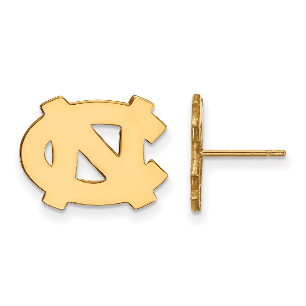14k Gold LogoArt University of North Carolina N-C Small Post Earrings
