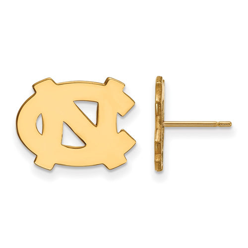 10k Gold LogoArt University of North Carolina N-C Small Post Earrings