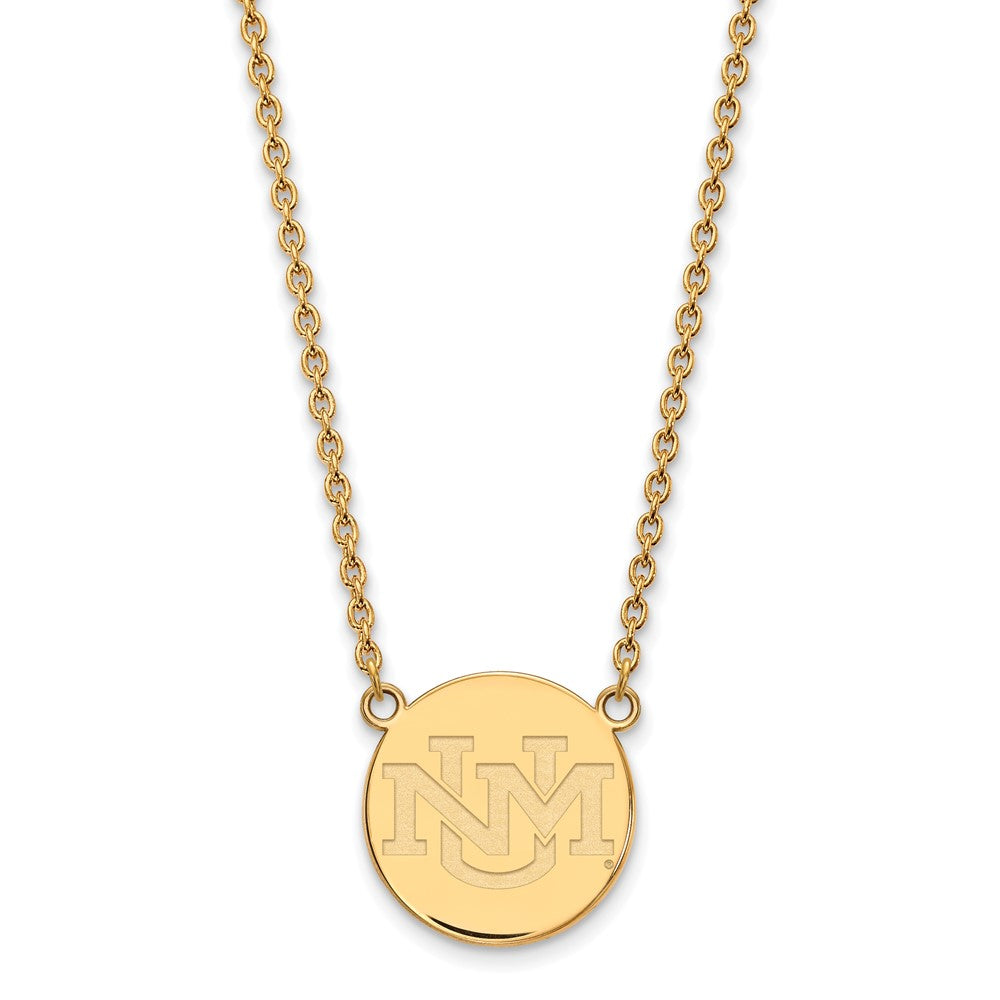 10k Gold LogoArt University of New Mexico Large Pendant 18 inch Necklace