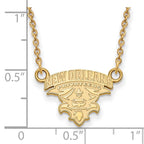 14k Gold LogoArt University of New Orleans U-N-O Small Pendant 18 inch Necklace